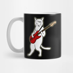 Funny Cat Playing Bass Guitar Mug